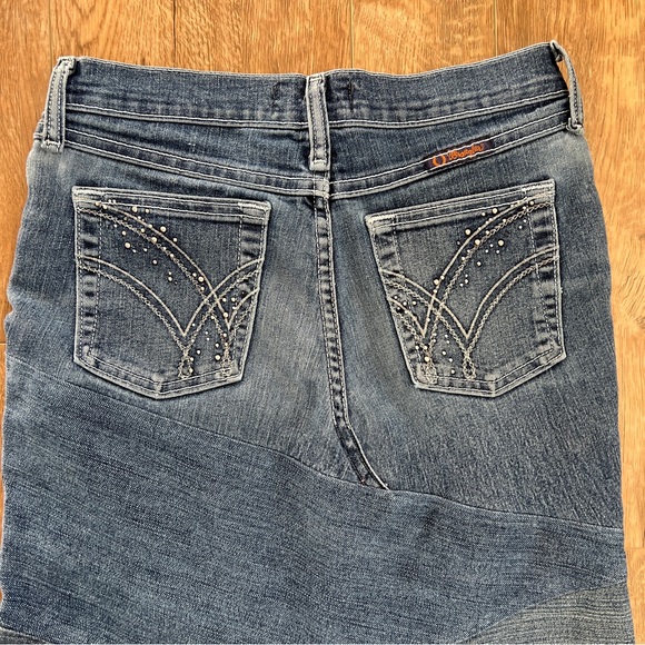 Wrangler Patchwork Denim Maxi Jean Skirt Size - Picture 9 of 16